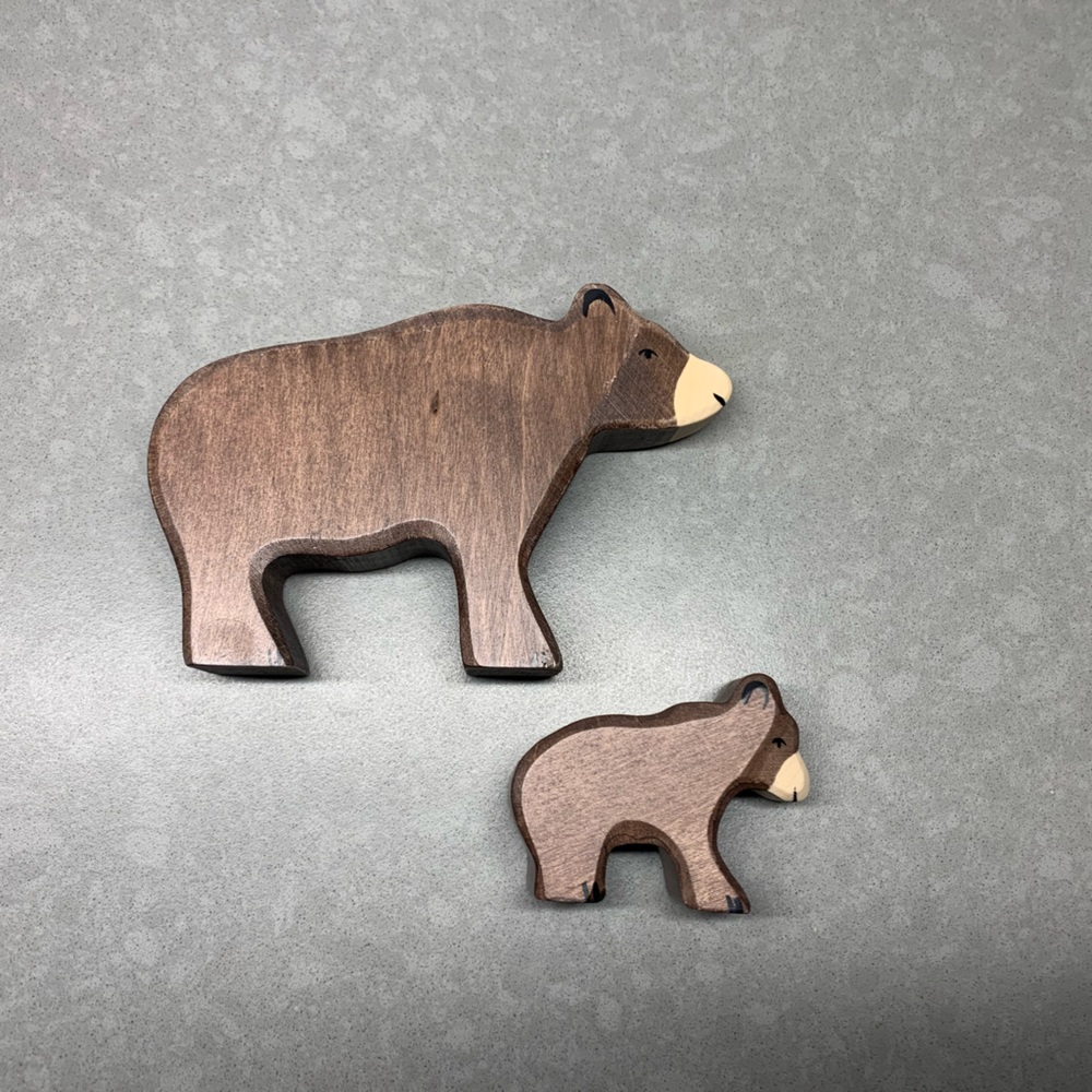 Holztiger Bear and Baby Bear Cub